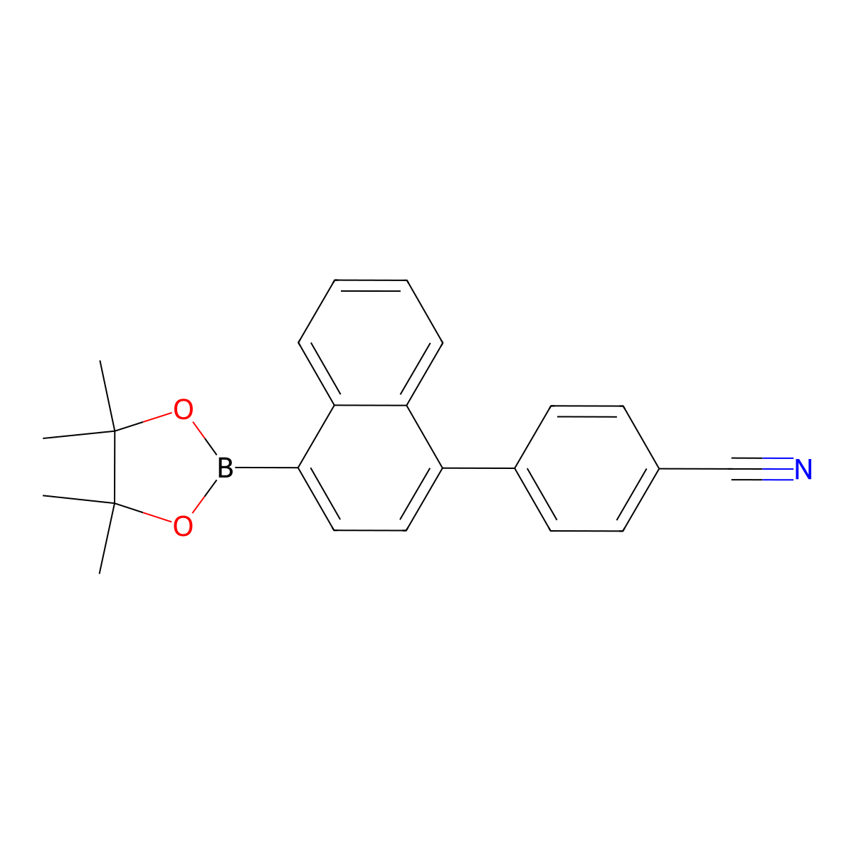 4-[4-(4,4,5,5-Tetramethyl-1,3,2-dioxaborolan-2-YL)-1-naphthalenyl]benzonitrile molecular structure, CAS 2254230-01-6
