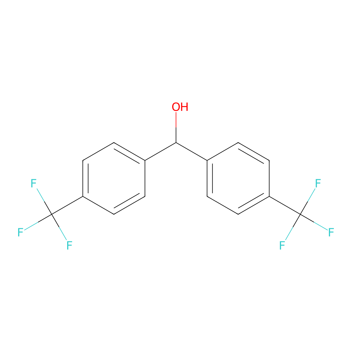Bis[4-(trifluoromethyl)phenyl]methanol molecular structure, CAS 22543-52-8