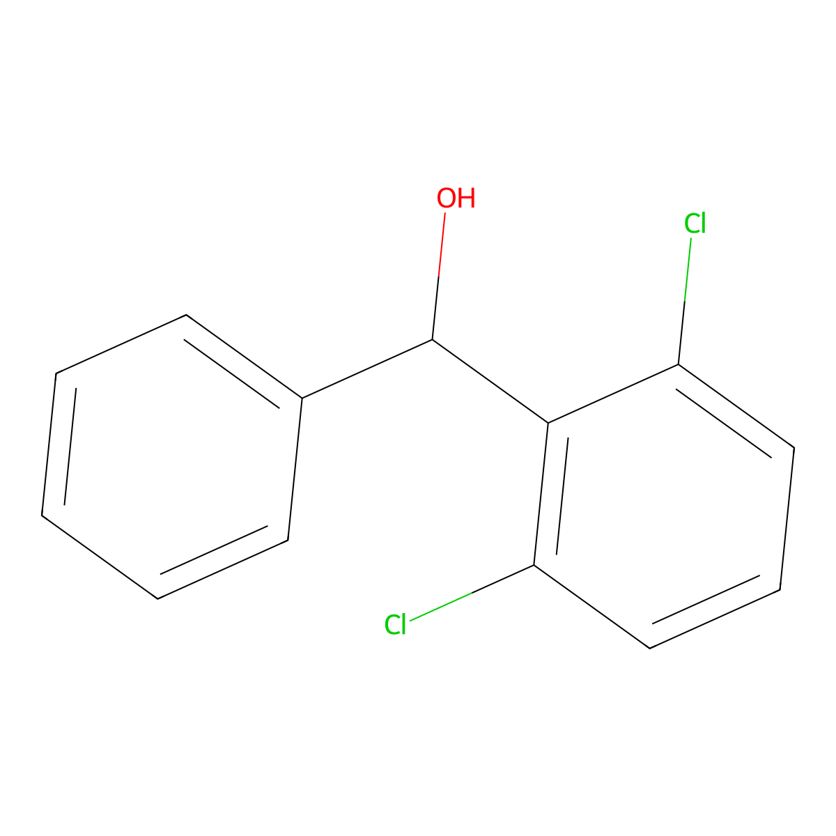 2,6-Dichloro-alpha-phenylbenzenemethanol molecular structure, CAS 22543-77-7
