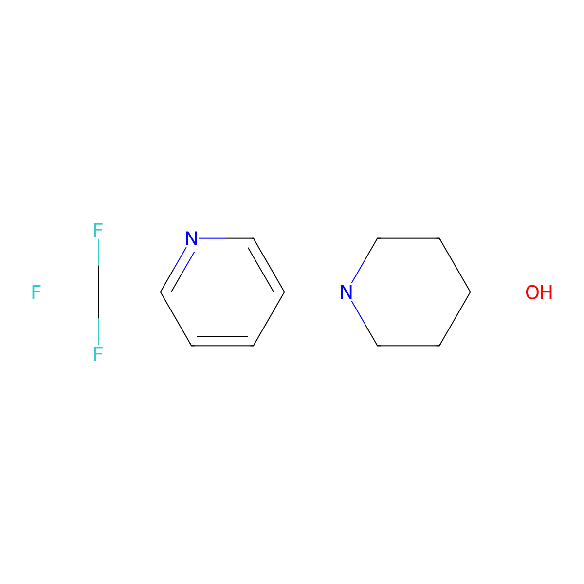 1-[6-(Trifluoromethyl)pyridin-3-yl]piperidin-4-ol molecular structure, CAS 2254403-38-6