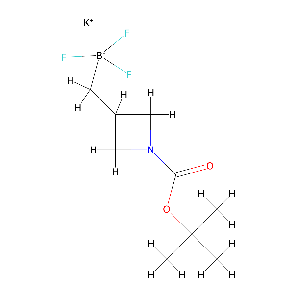 Potassium ((1-(tert-butoxycarbonyl)azetidin-3-yl)methyl)trifluoroborate molecular structure, CAS 2254447-10-2