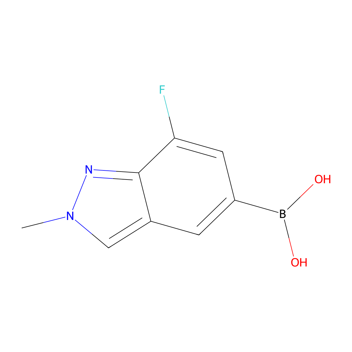 (7-fluoro-2-methyl-2H-indazol-5-yl)boronic acid molecular structure, CAS 2254507-37-2