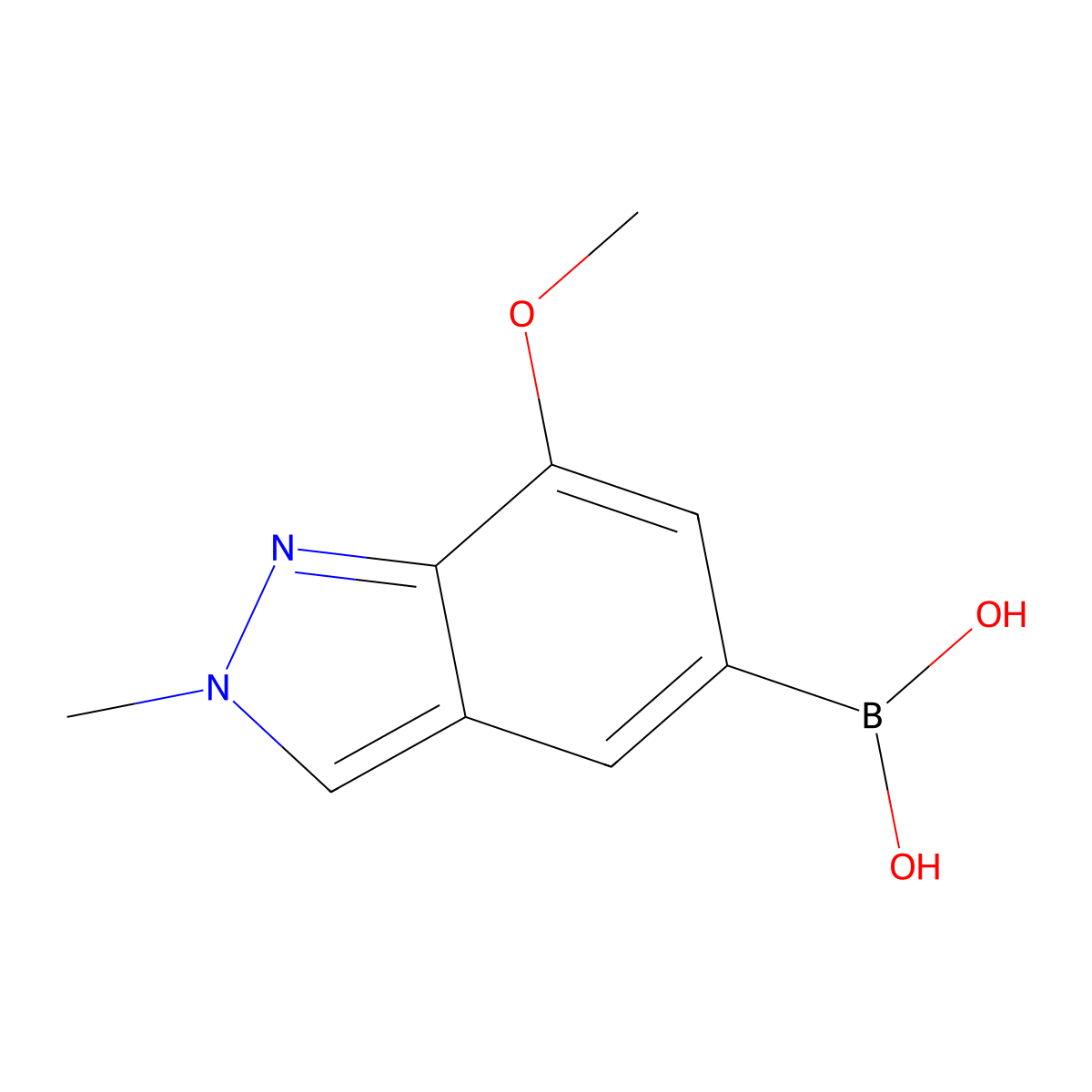 (7-methoxy-2-methyl-2H-indazol-5-yl)boronic acid molecular structure, CAS 2254507-40-7