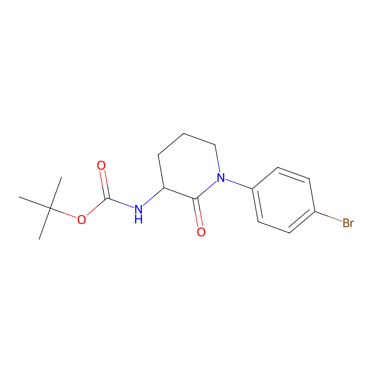 tert-butyl N-[1-(4-bromophenyl)-2-oxopiperidin-3-yl]carbamate molecular structure, CAS 2254527-76-7
