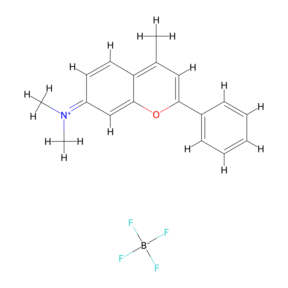 7-(Dimethylamino)-4-methyl-2-phenylchromenylium Tetrafluoroborate molecular structure, CAS 2254563-17-0
