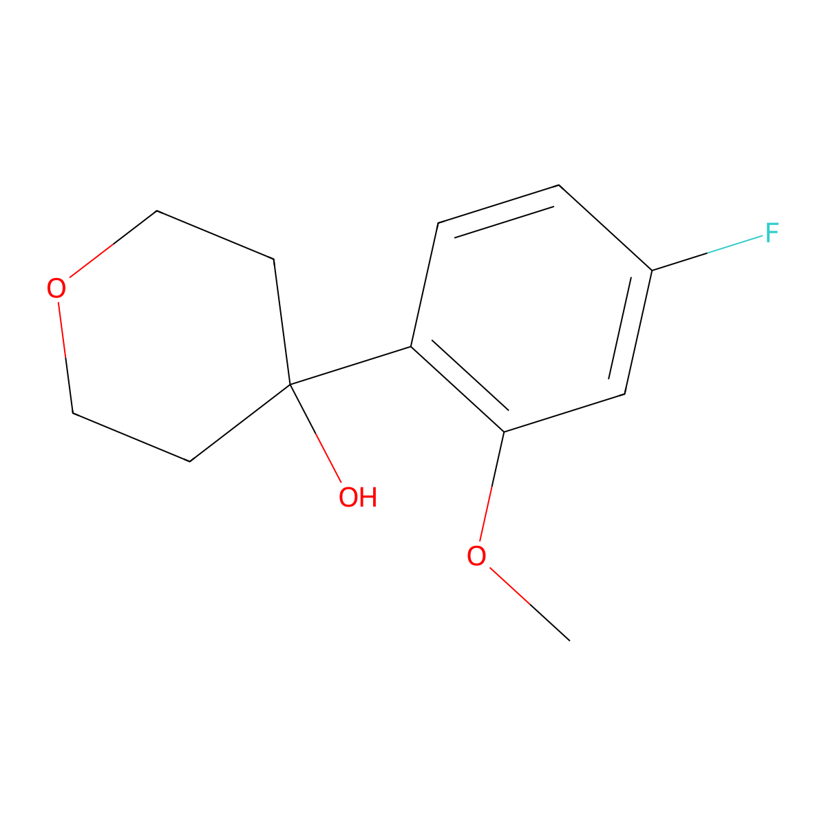 4-(4-fluoro-2-methoxyphenyl)tetrahydro-2H-pyran-4-ol molecular structure, CAS 2254571-36-1