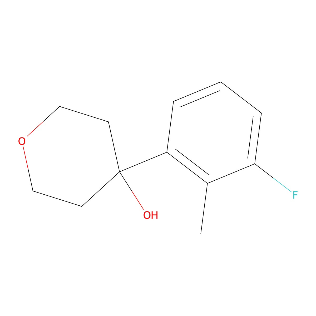 4-(3-fluoro-2-methylphenyl)tetrahydro-2H-pyran-4-ol molecular structure, CAS 2254572-23-9