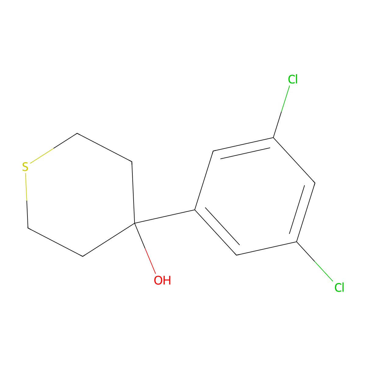 4-(3,5-Dichlorophenyl)thian-4-ol molecular structure, CAS 2254573-55-0