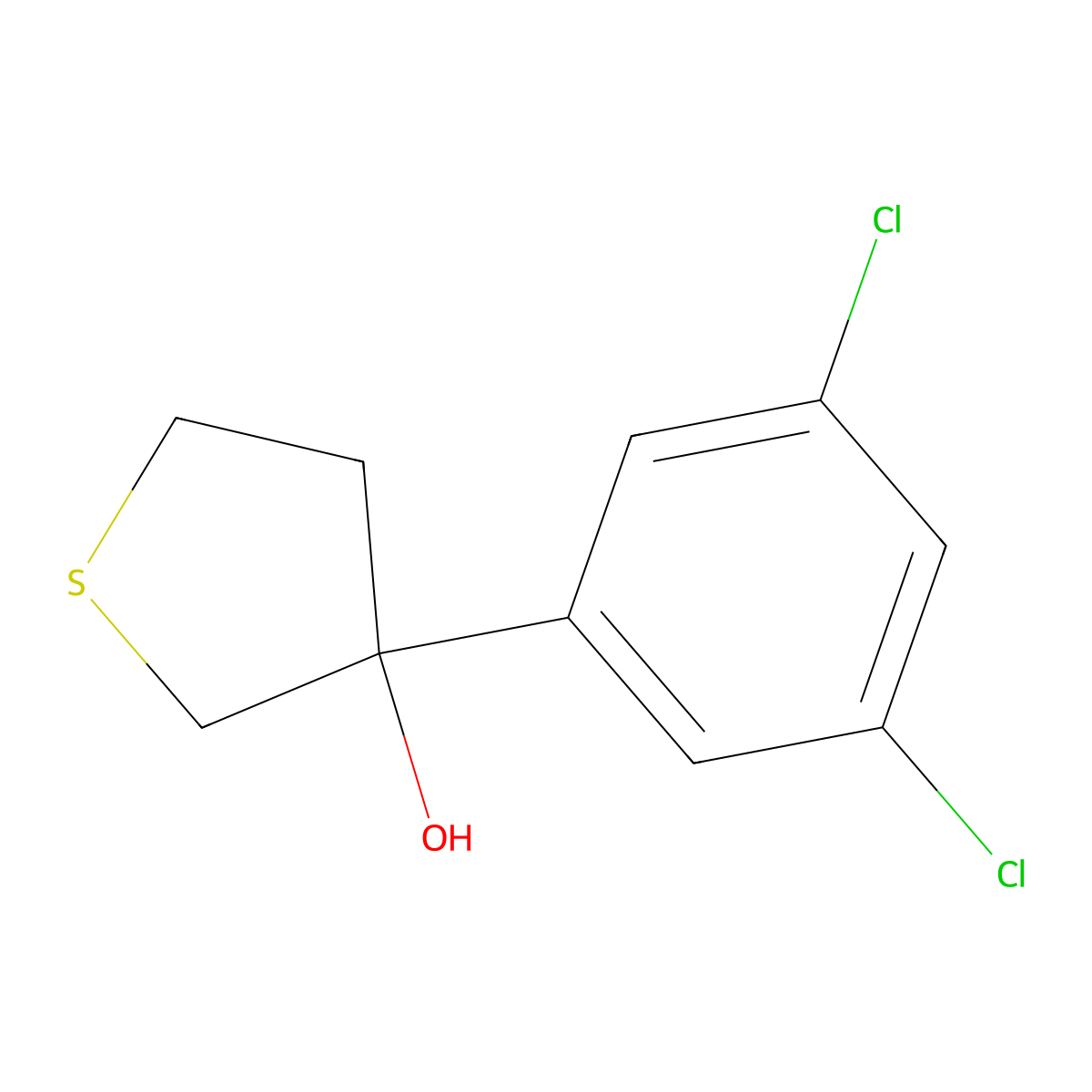 3-(3,5-Dichlorophenyl)tetrahydrothiophene-3-ol molecular structure, CAS 2254573-78-7