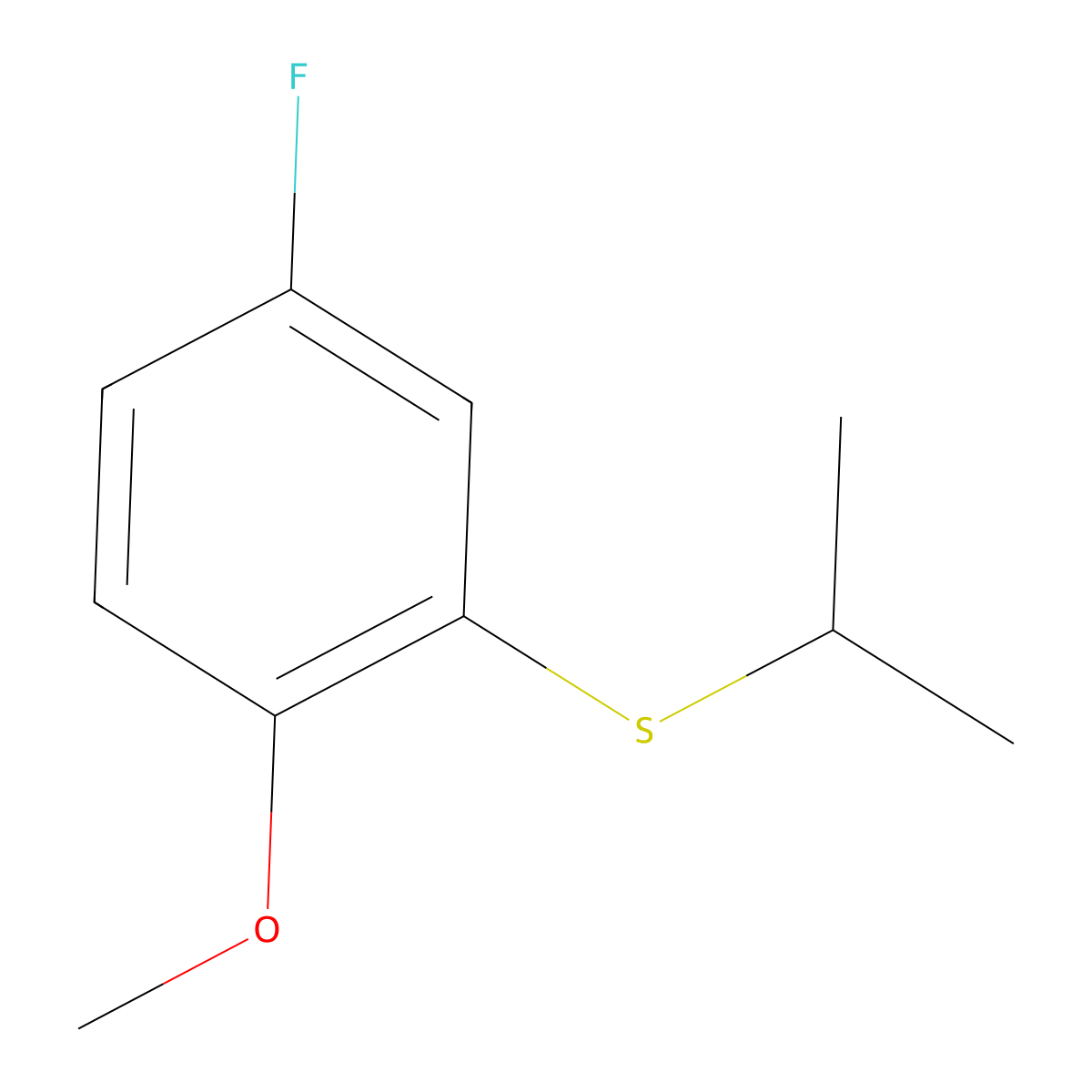 4-Fluoro-1-methoxy-2-[(1-methylethyl)thio]benzene molecular structure, CAS 2254577-29-0