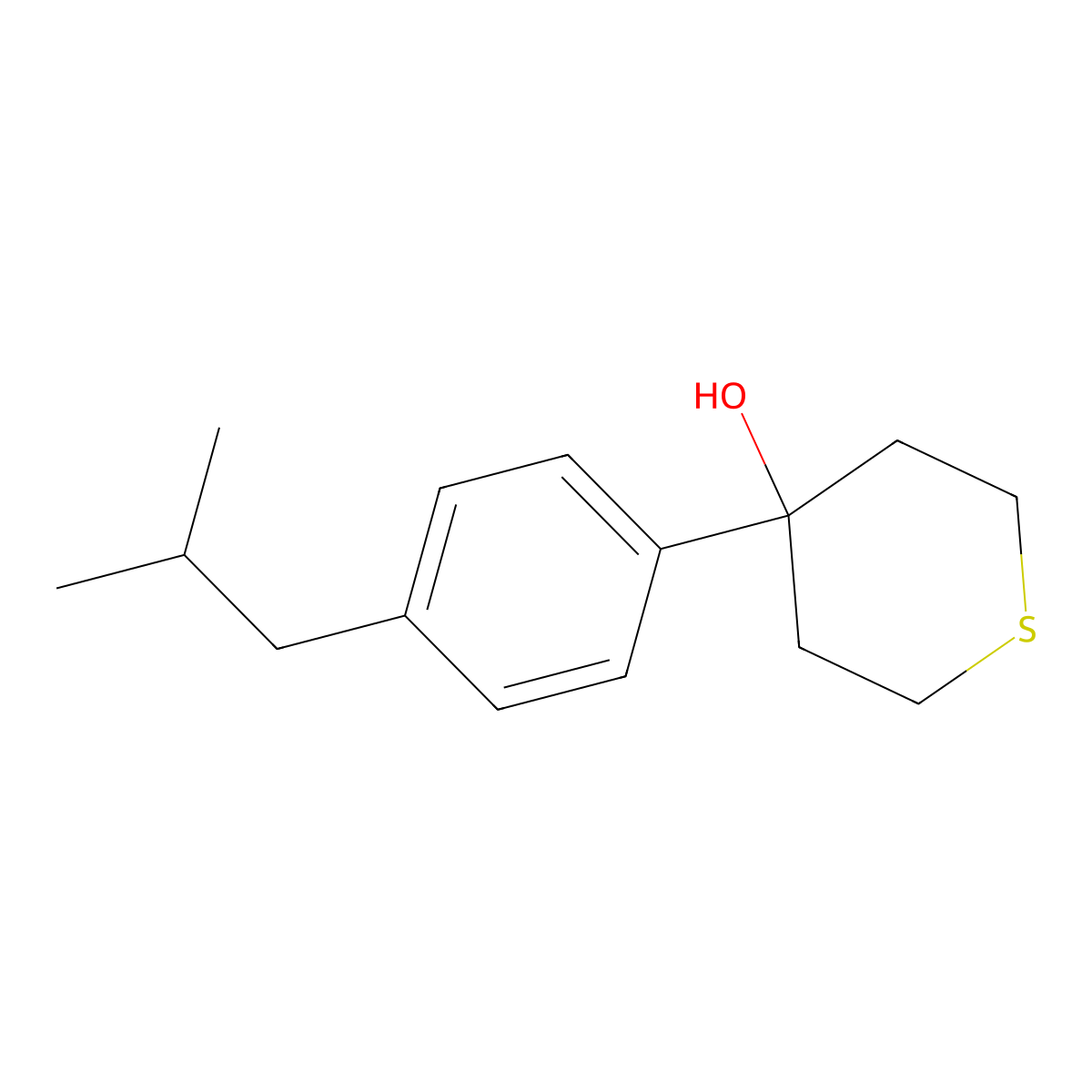 4-(4-iso-Butylphenyl)thian-4-ol molecular structure, CAS 2254577-53-0