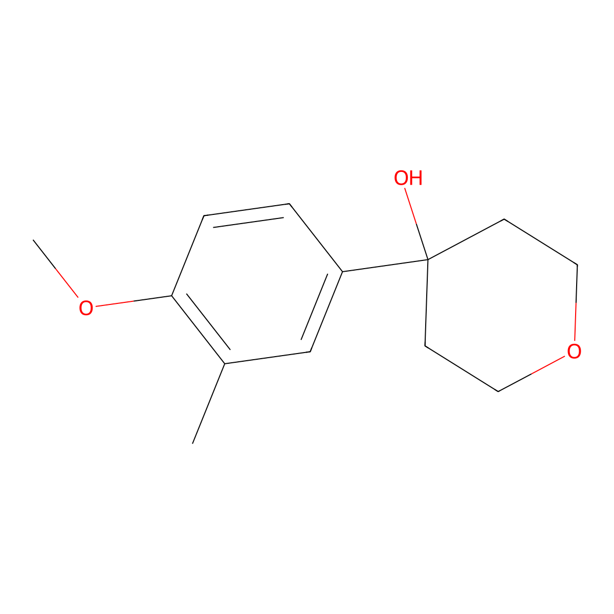 4-(4-methoxy-3-methylphenyl)tetrahydro-2H-pyran-4-ol molecular structure, CAS 2254577-56-3