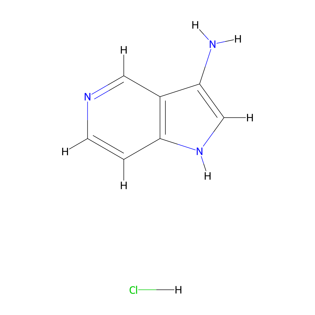 1H-Pyrrolo[3,2-c]pyridin-3-amine hydrochloride molecular structure, CAS 2254578-11-3
