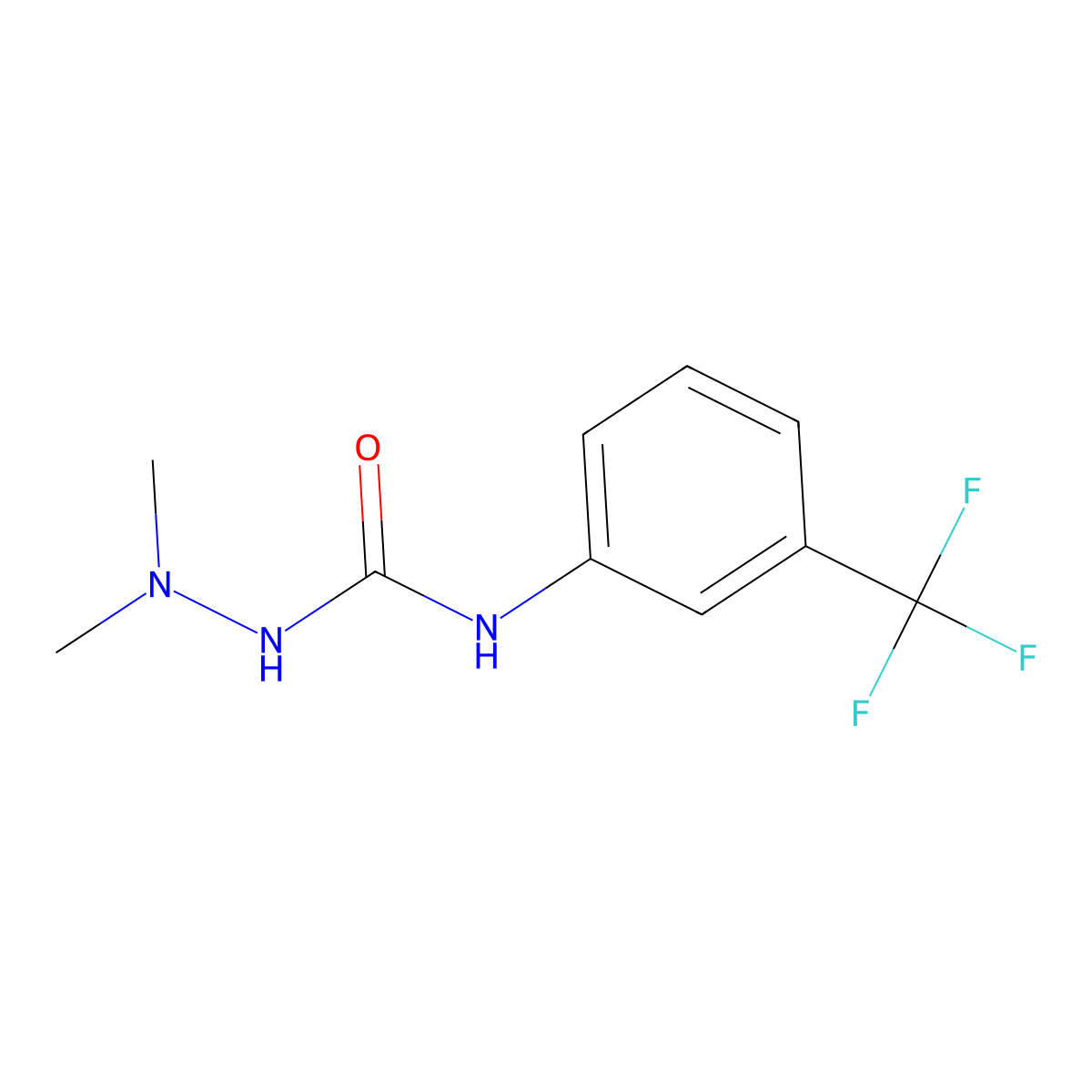 1,1-Dimethyl-4-(3-trifluoromethylphenyl)semicarbazide molecular structure, CAS 22546-21-0