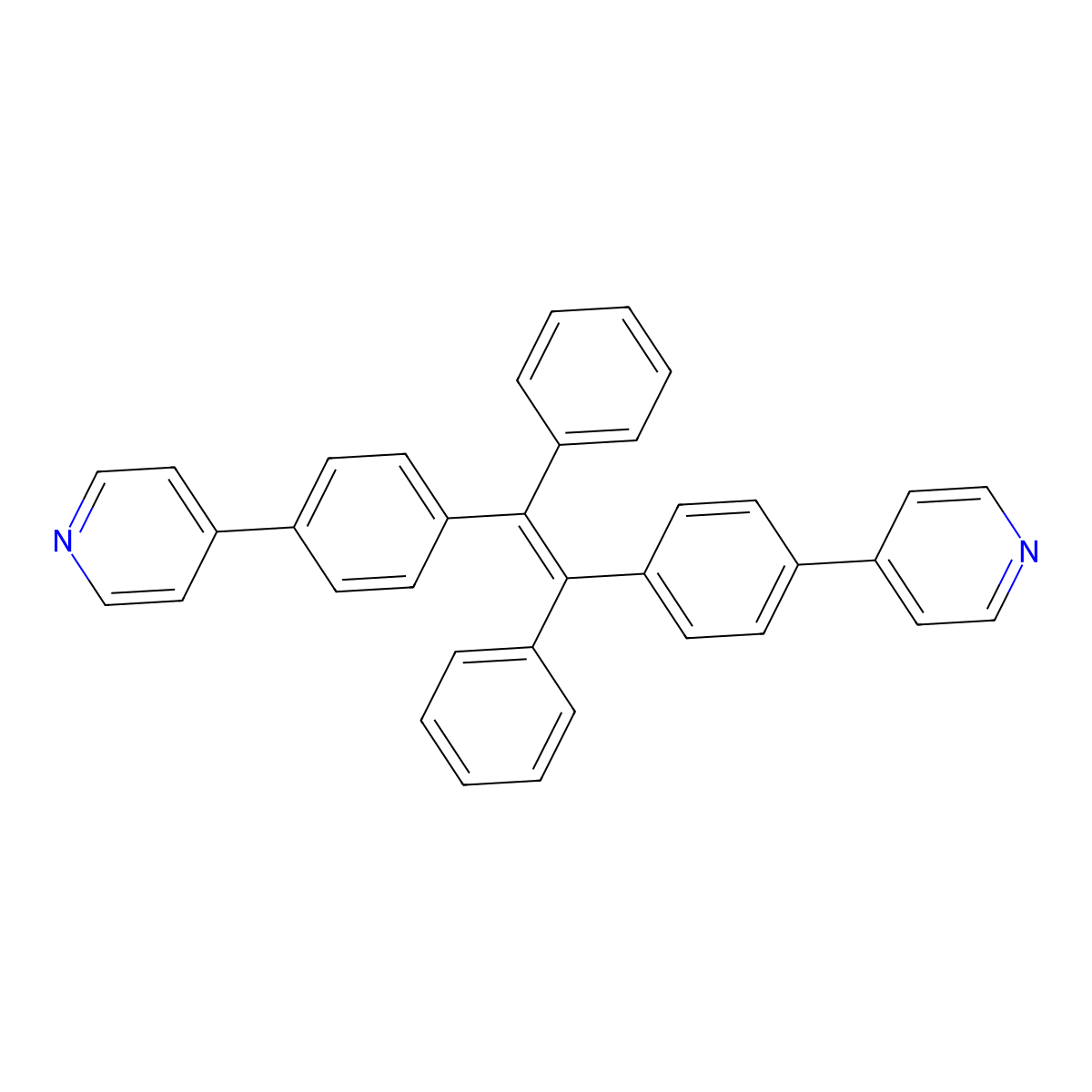 1,2-Diphenyl-1,2-bis(4-(pyridin-4-YL)phenyl)ethene molecular structure, CAS 2254641-23-9