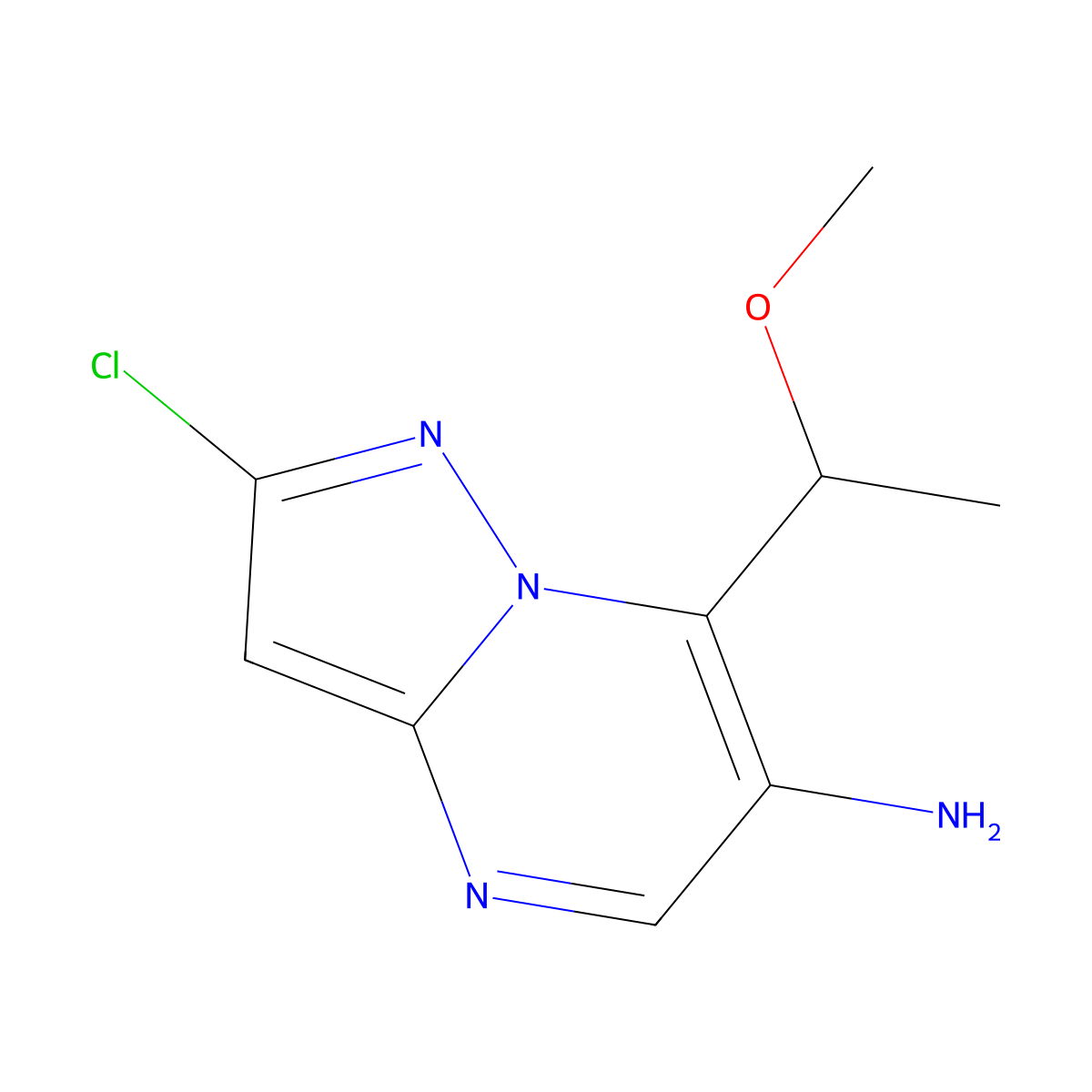 (S)-2-chloro-7-(1-methoxyethyl)pyrazolo[1,5-a]pyrimidin-6-amine molecular structure, CAS 2254644-66-9