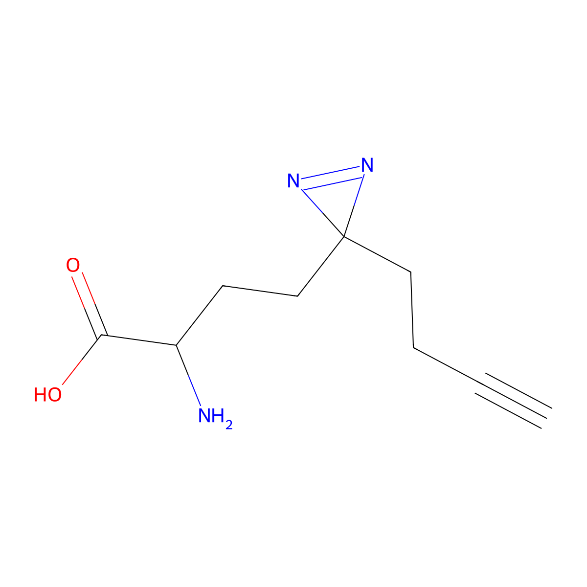 (S)-2-amino-4-(3-(but-3-yn-1-yl)-3H-diazirin-3-yl)butanoic acid molecular structure, CAS 2254648-53-6