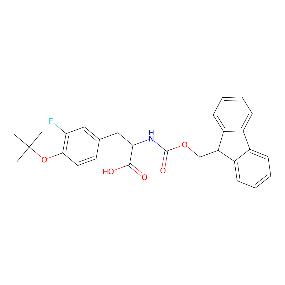 Fmoc-Tyr(3-F,tBu)-OH molecular structure, CAS 2254698-84-3