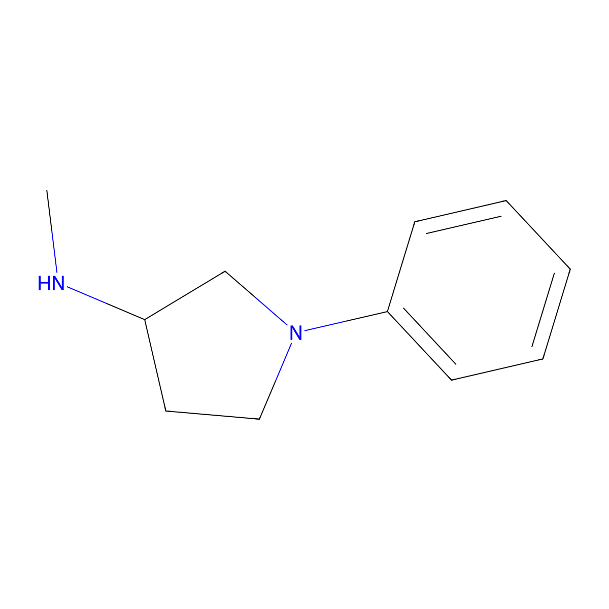 N-methyl-1-phenylpyrrolidin-3-amine molecular structure, CAS 22547-15-5