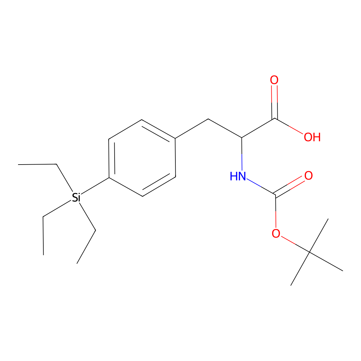 (2S)-2-{[(tert-butoxy)carbonyl]amino}-3-[4-(triethylsilyl)phenyl]propanoic acid molecular structure, CAS 2254716-41-9