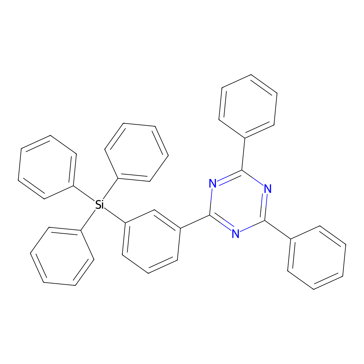 2,4-Diphenyl-6-(3-(triphenylsilyl)phenyl)-1,3,5-triazine molecular structure, CAS 2254737-32-9