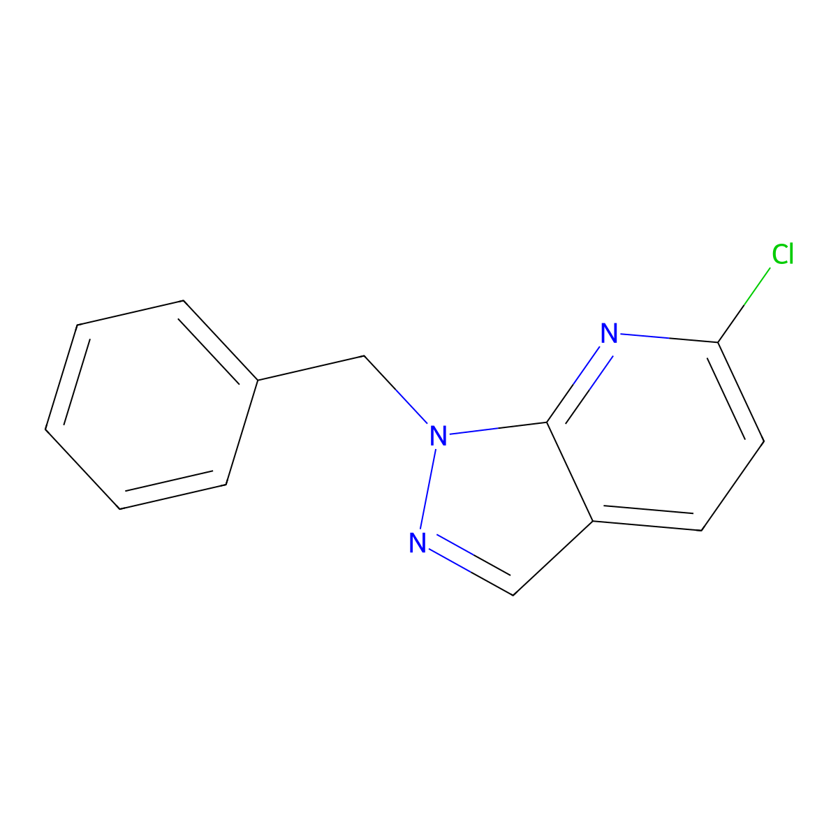 1-benzyl-6-chloro-1H-pyrazolo[3,4-b]pyridine molecular structure, CAS 2254815-81-9