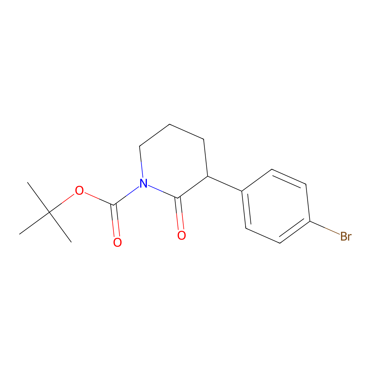 tert-Butyl 3-(4-bromophenyl)-2-oxopiperidine-1-carboxylate molecular structure, CAS 2254822-81-4