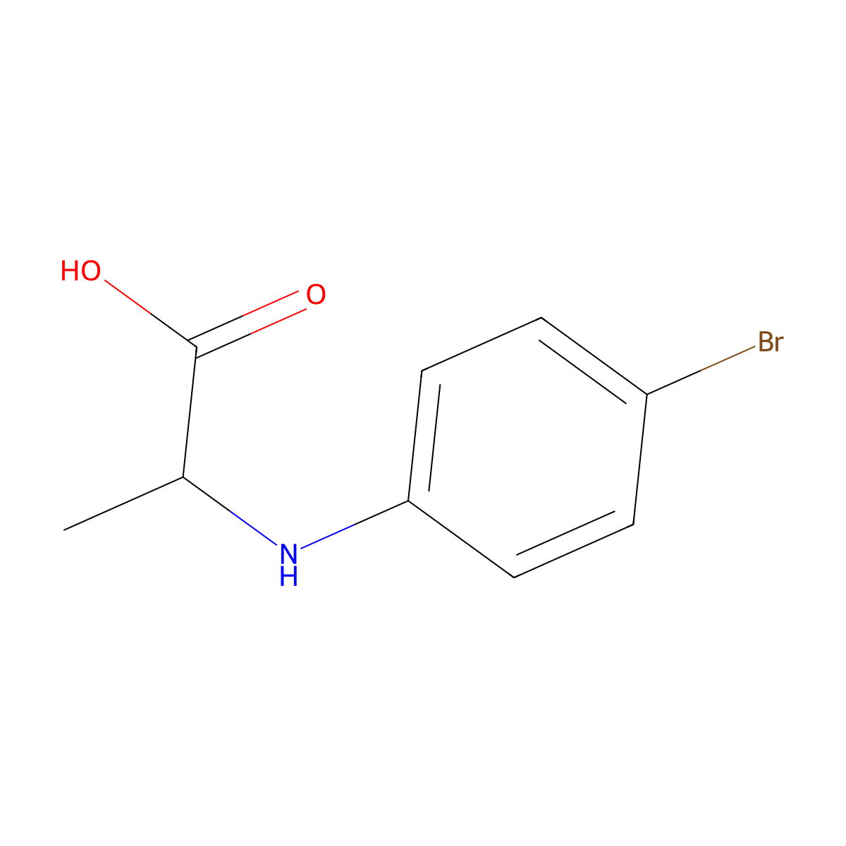 2-(4-Bromoanilino)propanoic acid molecular structure, CAS 2254826-27-0