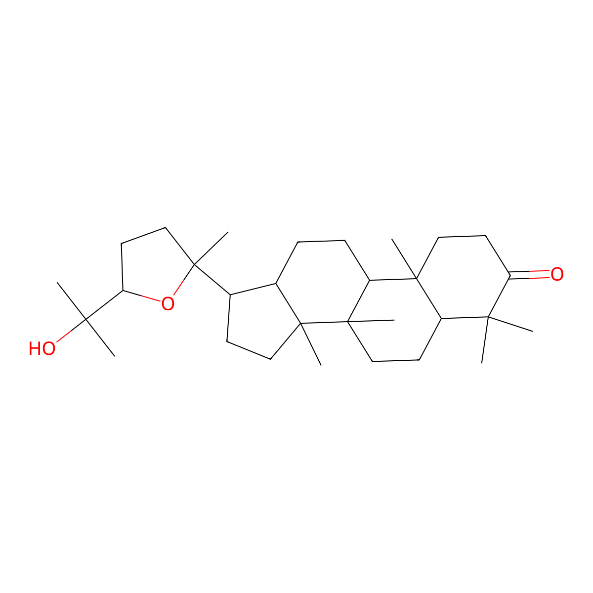 (5R,8R,9R,10R,13R,14R,17S)-17-[(2R)-5-(2-hydroxypropan-2-yl)-2-methyloxolan-2-yl]-4,4,8,10,14-pentamethyl-1,2,5,6,7,9,11,12,13,15,16,17-dodecahydrocyclopenta[a]phenanthren-3-one molecular structure, CAS 22549-21-9
