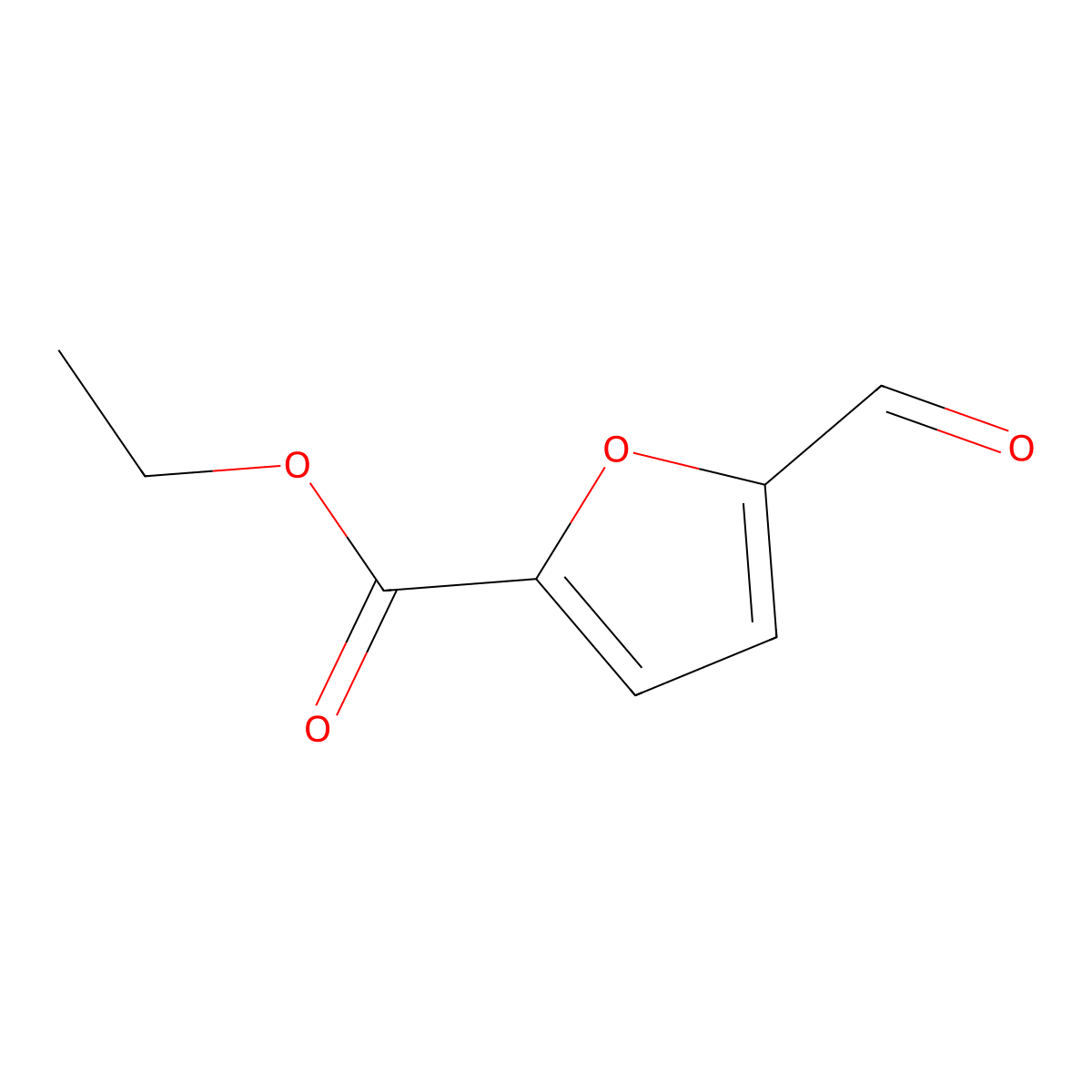 Ethyl 5-formylfuran-2-carboxylate molecular structure, CAS 22551-91-3