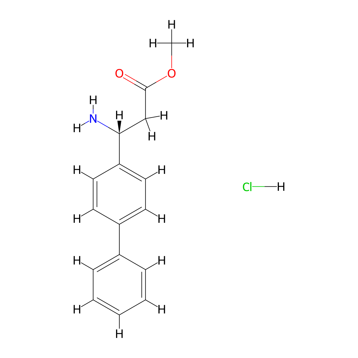 Methyl (R)-3-([1,1'-biphenyl]-4-yl)-3-aminopropanoate hydrochloride molecular structure, CAS 225517-23-7