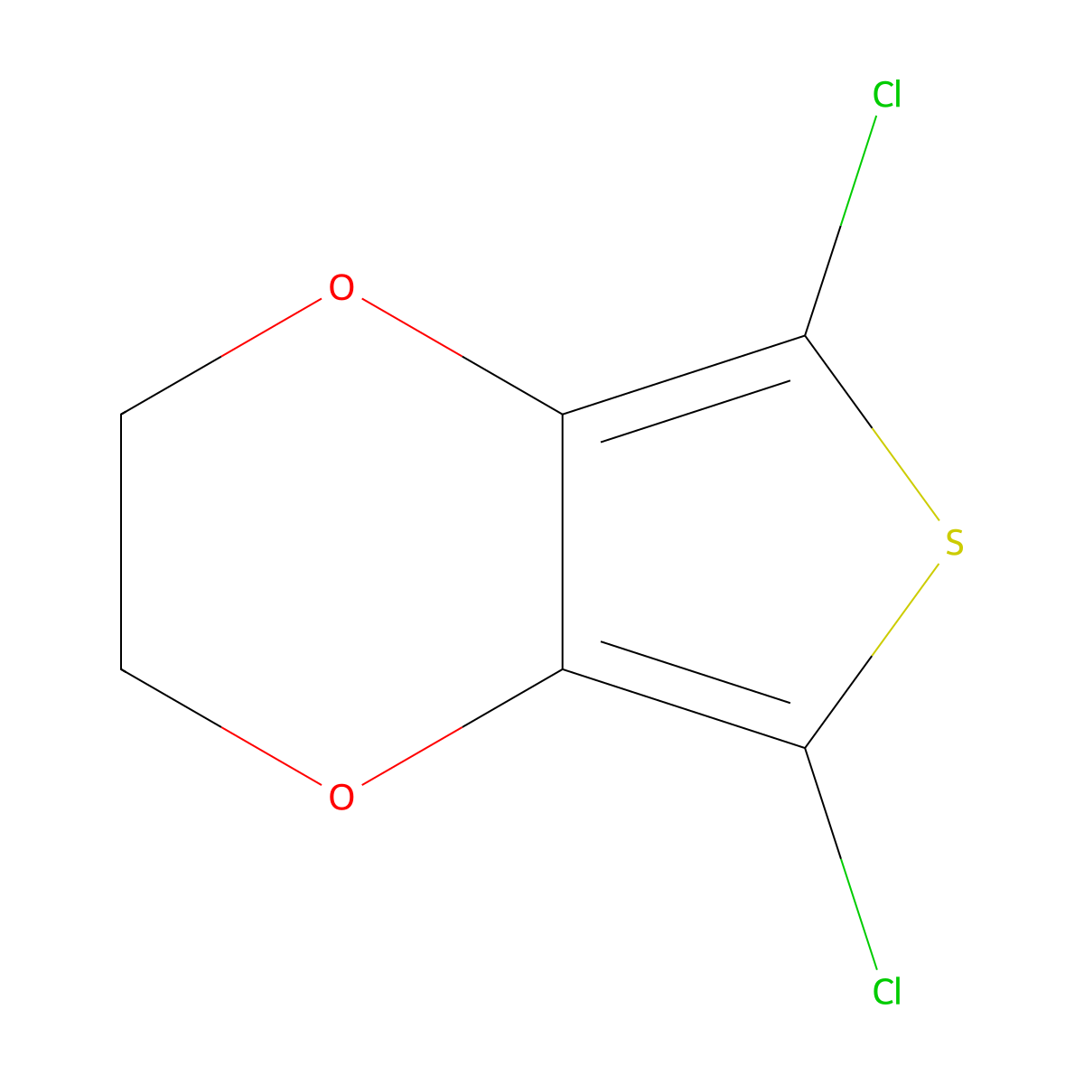 2,5-Dichloro-3,4-ethylenedioxythiophene molecular structure, CAS 225518-49-0