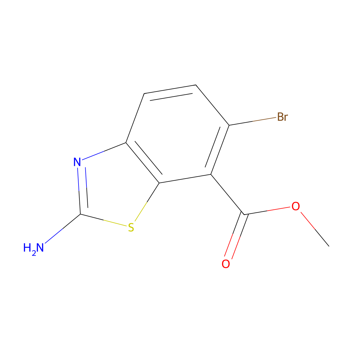 Methyl 2-amino-6-bromobenzo[d]thiazole-7-carboxylate molecular structure, CAS 225525-53-1