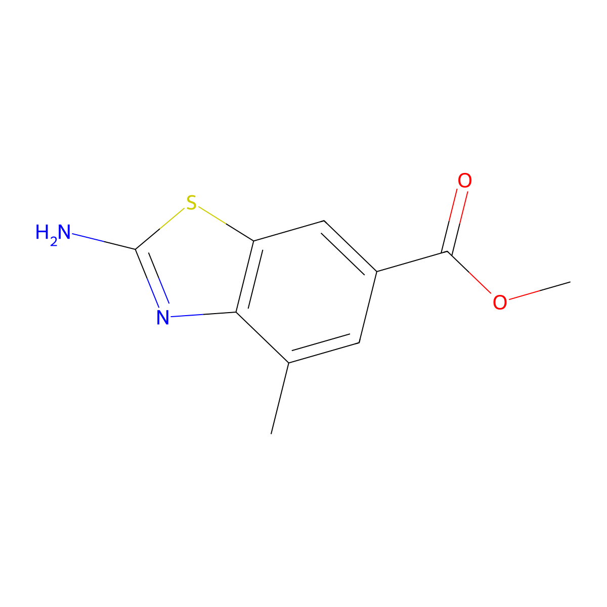 Methyl 2-amino-4-methylbenzo[d]thiazole-6-carboxylate molecular structure, CAS 225525-63-3