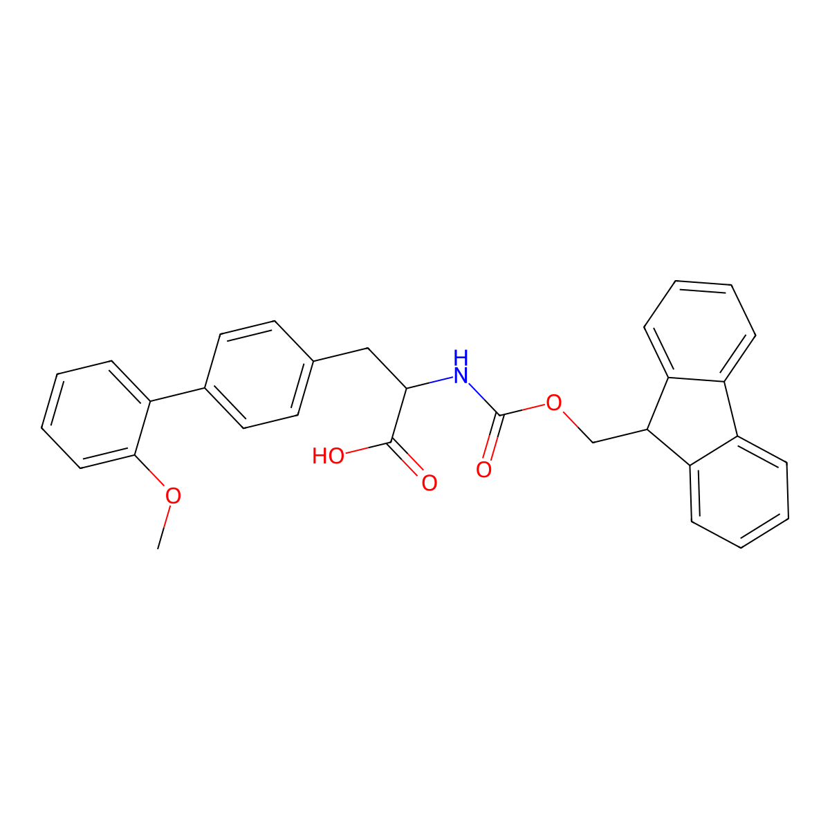 Fmoc-4-(2-methoxyphenyl)-L-phenylalanine molecular structure, CAS 225528-11-0