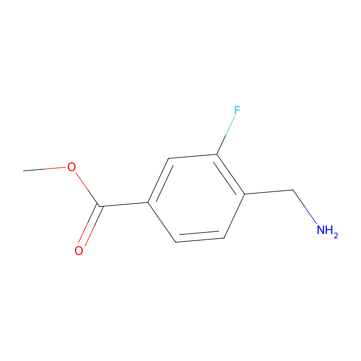 Methyl 4-(aminomethyl)-3-fluorobenzoate molecular structure, CAS 225528-27-8