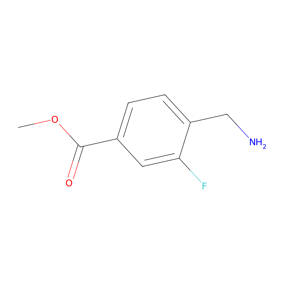Methyl 4-(aminomethyl)-3-fluorobenzoate molecular structure, CAS 225528-27-8