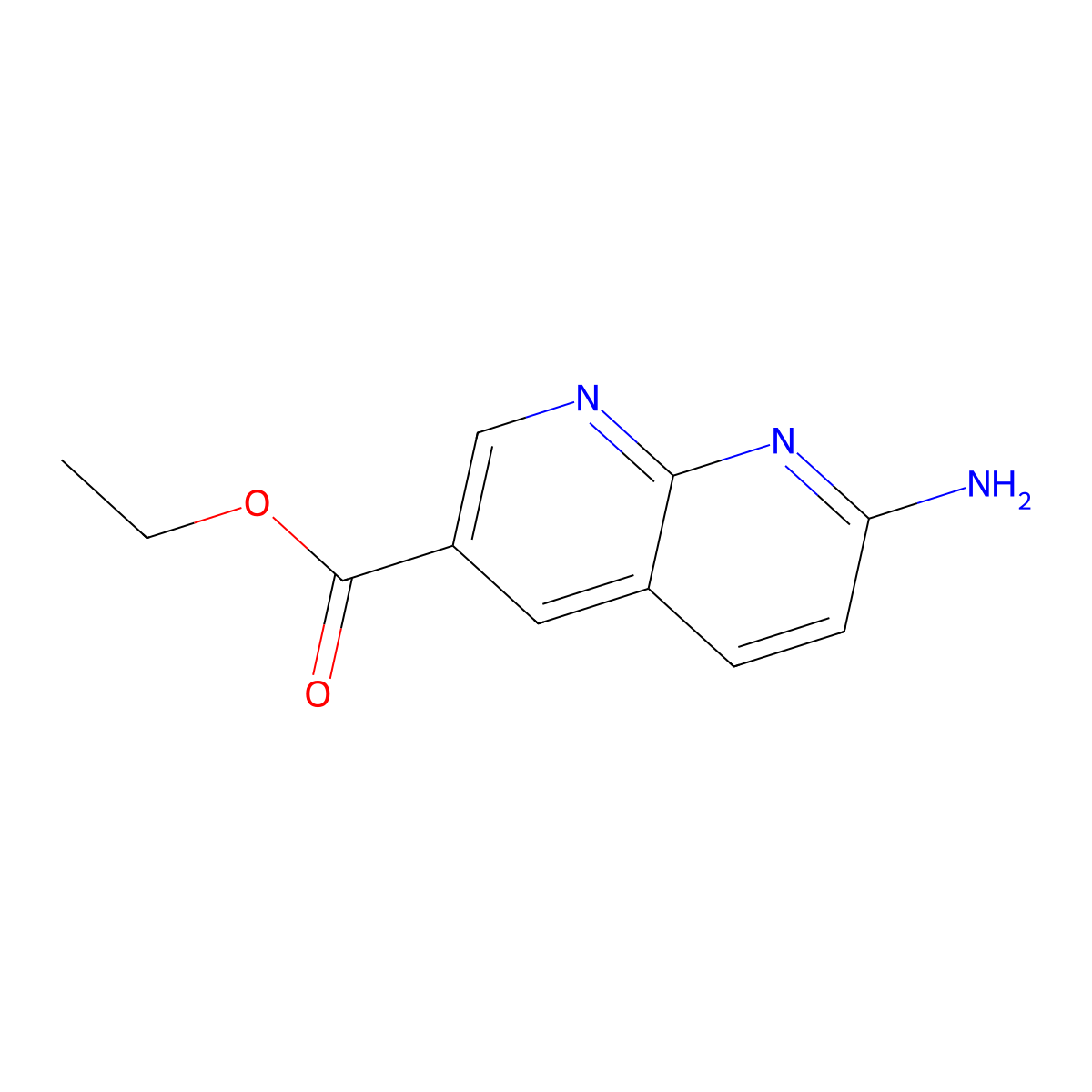 Ethyl 7-amino-1,8-naphthyridine-3-carboxylate molecular structure, CAS 2255313-05-2
