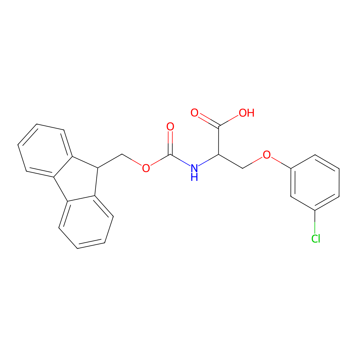 N-Fmoc-O-(3-chlorophenyl)-L-serine molecular structure, CAS 2255321-08-3