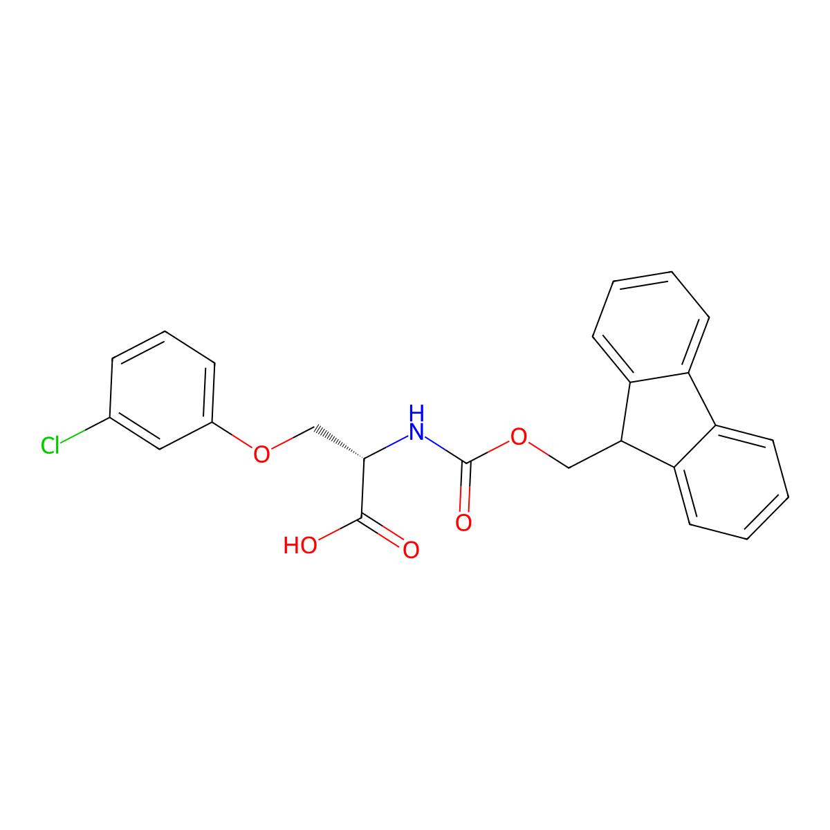 N-Fmoc-O-(3-chlorophenyl)-L-serine molecular structure, CAS 2255321-08-3
