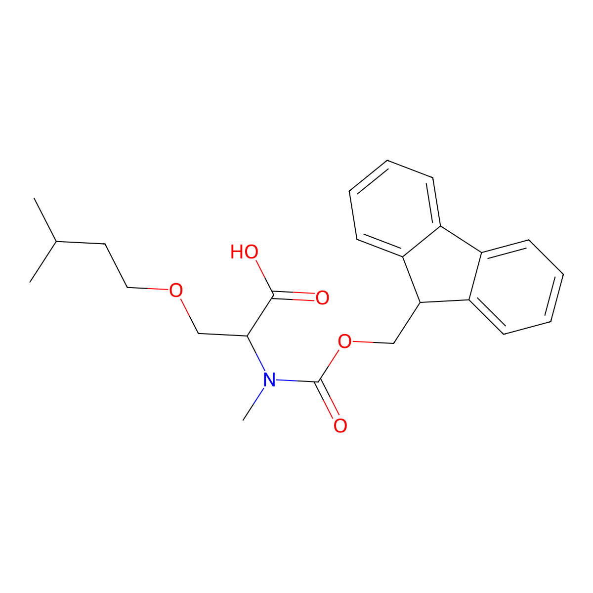 N-Fmoc-N-methyl-O-(3-methylbutyl)-L-Serine molecular structure, CAS 2255321-12-9