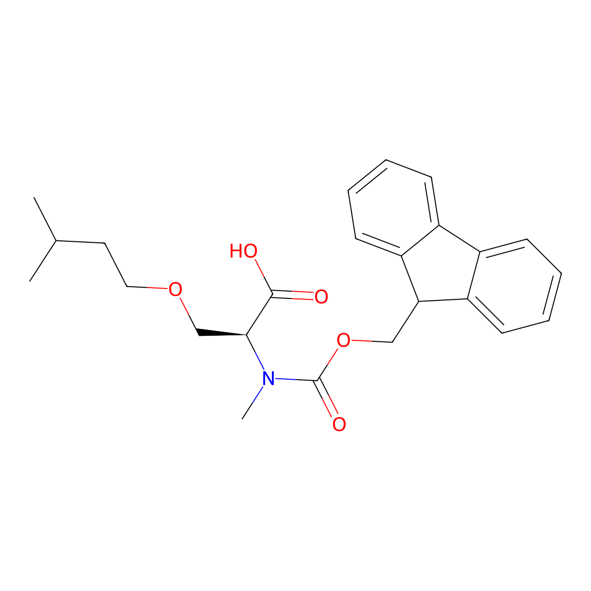 N-Fmoc-N-methyl-O-(3-methylbutyl)-L-Serine molecular structure, CAS 2255321-12-9