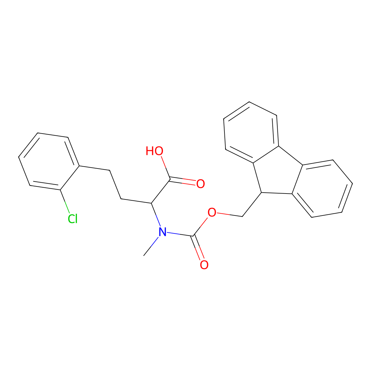 Fmoc-MeHph(2-Cl)-OH molecular structure, CAS 2255321-18-5