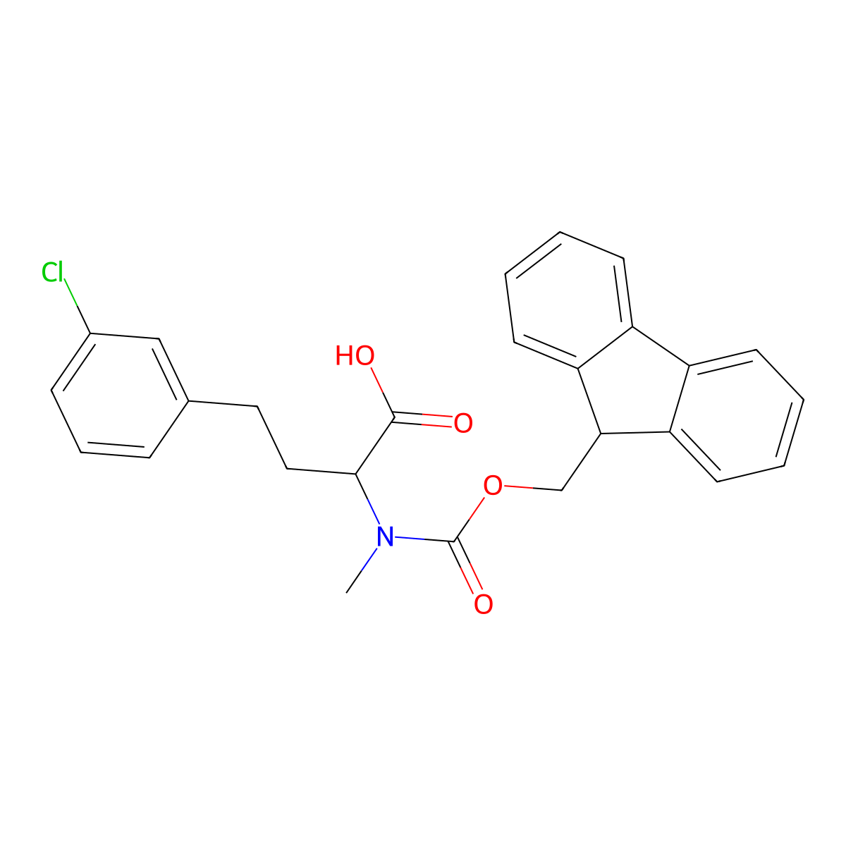 Fmoc-MeHph(3-Cl)-OH molecular structure, CAS 2255321-19-6