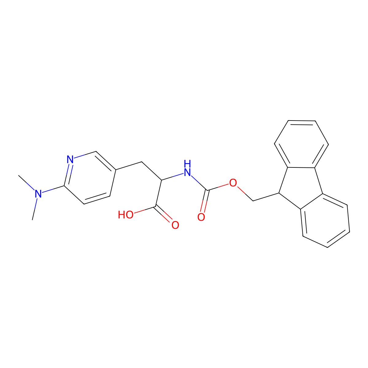 Fmoc-3-(6-(dimethylamino)pyridin-3-yl)-Ala molecular structure, CAS 2255321-22-1