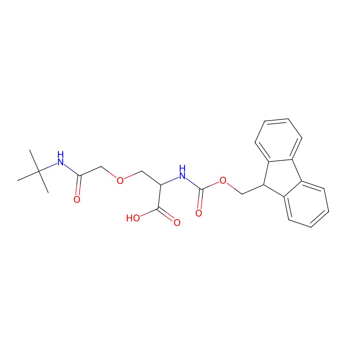 O-[2-[(1,1-Dimethylethyl)amino]-2-oxoethyl]-N-[(9H-fluoren-9-ylmethoxy)carbonyl]-L-serine molecular structure, CAS 2255321-28-7