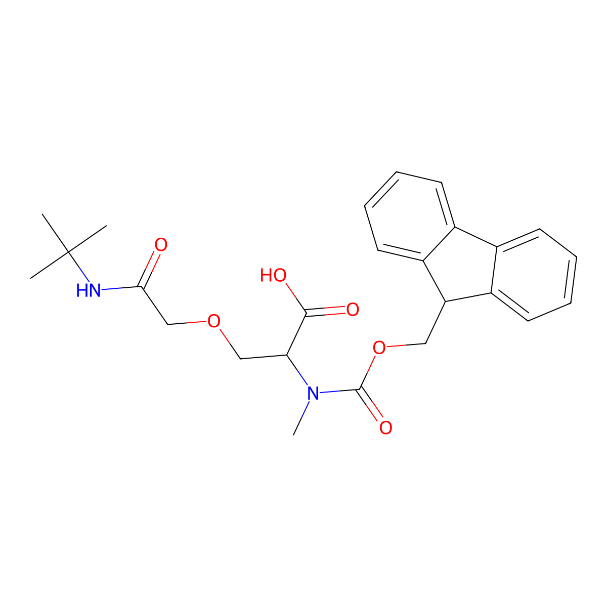 N-(((9H-Fluoren-9-yl)methoxy)carbonyl)-O-(2-(tert-butylamino)-2-oxoethyl)-N-methyl-L-serine molecular structure, CAS 2255321-29-8
