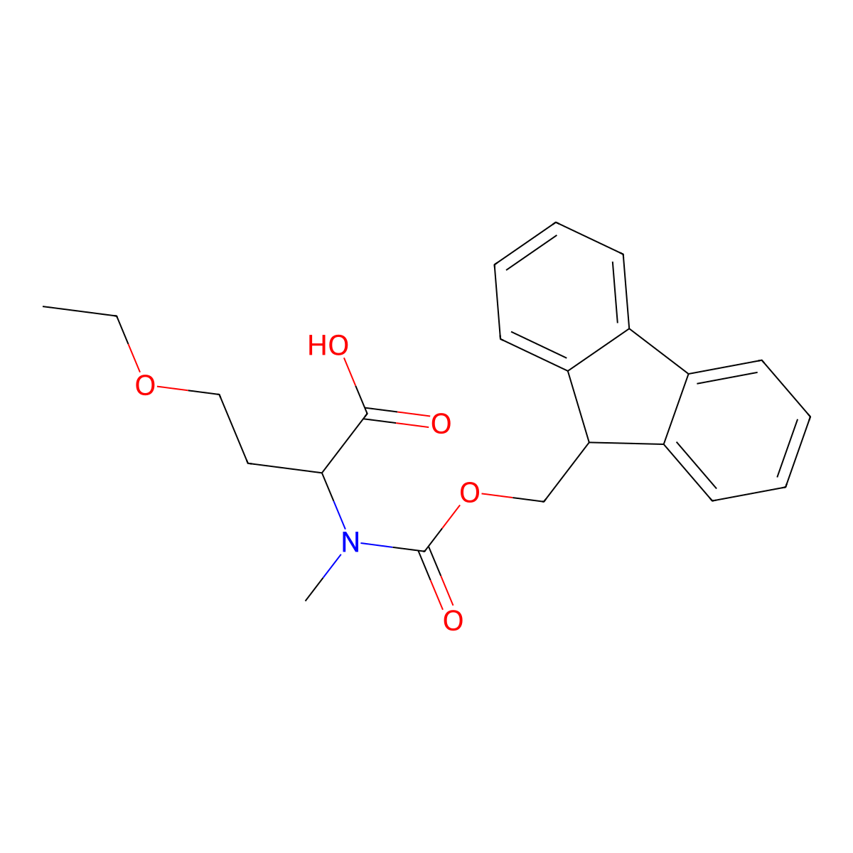 (S)-2-((((9H-Fluoren-9-yl)methoxy)carbonyl)(methyl)amino)-4-ethoxybutanoic acid molecular structure, CAS 2255321-30-1