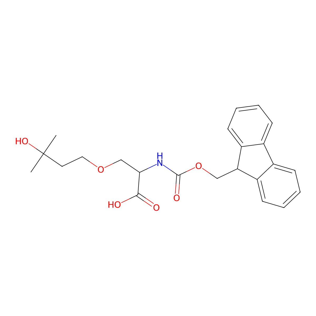 N-Fmoc-O-(3-hydroxy-3-methylbutyl)-L-serine molecular structure, CAS 2255321-47-0