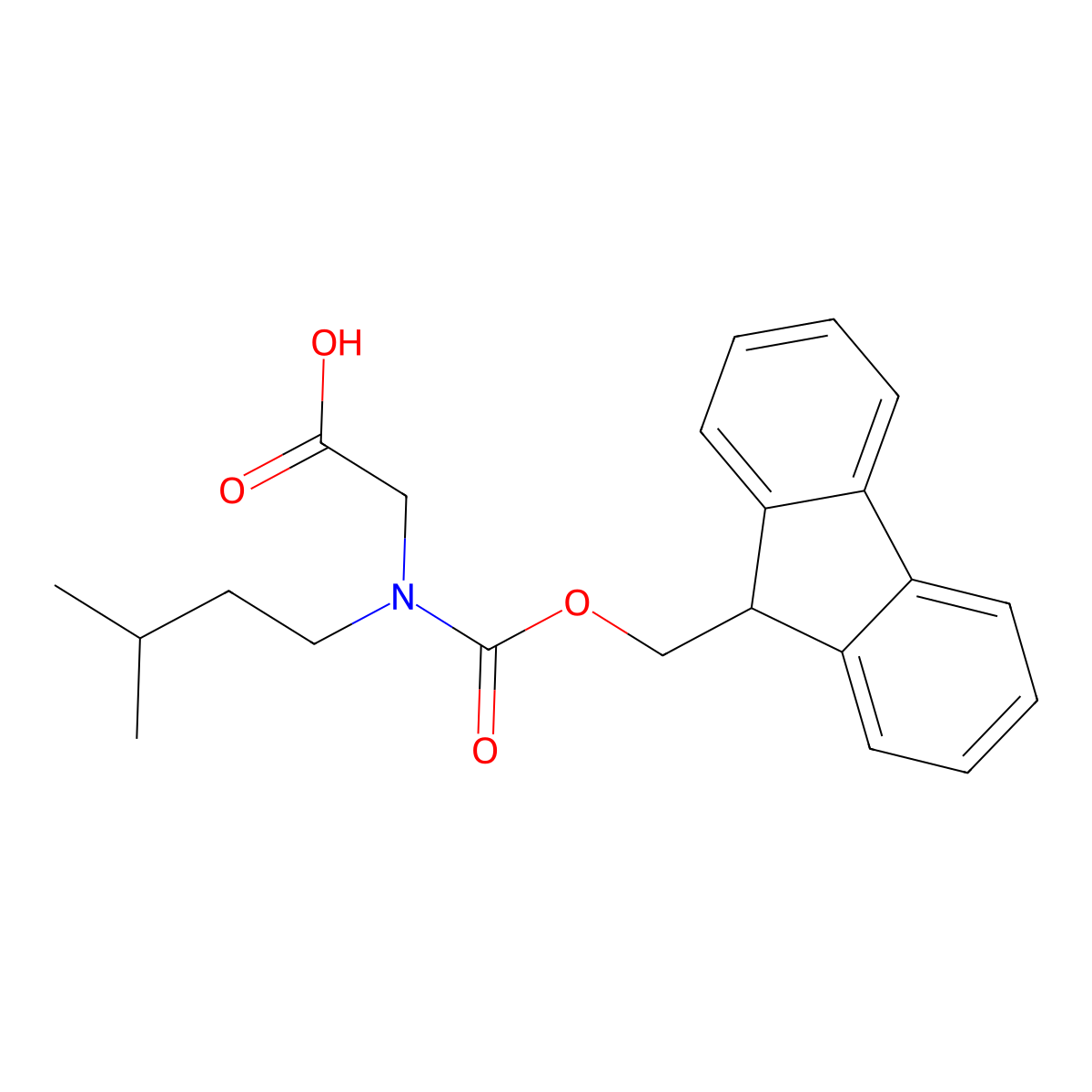 N-(((9H-Fluoren-9-yl)methoxy)carbonyl)-N-isopentylglycine molecular structure, CAS 2255321-55-0